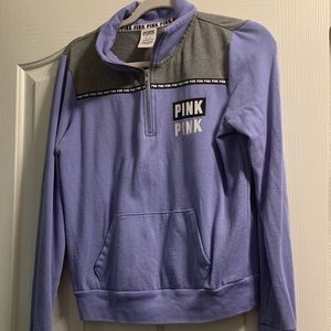 Pink half zip purple sweater